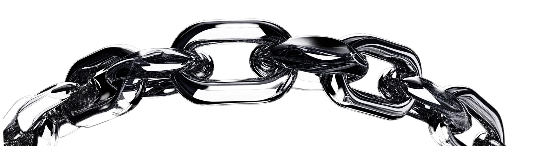 A length of polished chrome chain
