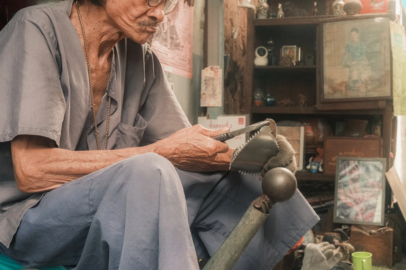 An artisan at her workbench