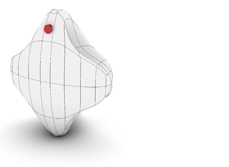 A wireframe mesh of the ornament during generation