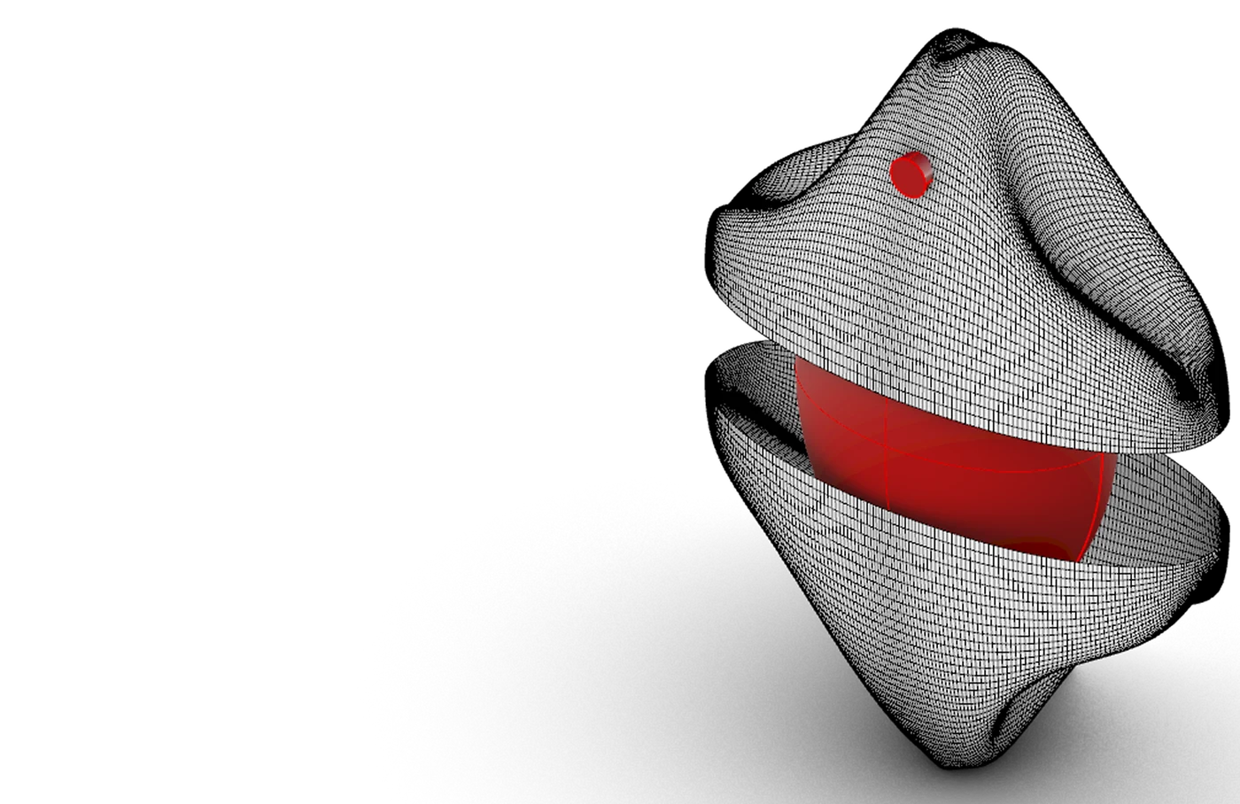 A wireframe mesh of the ornament during generation