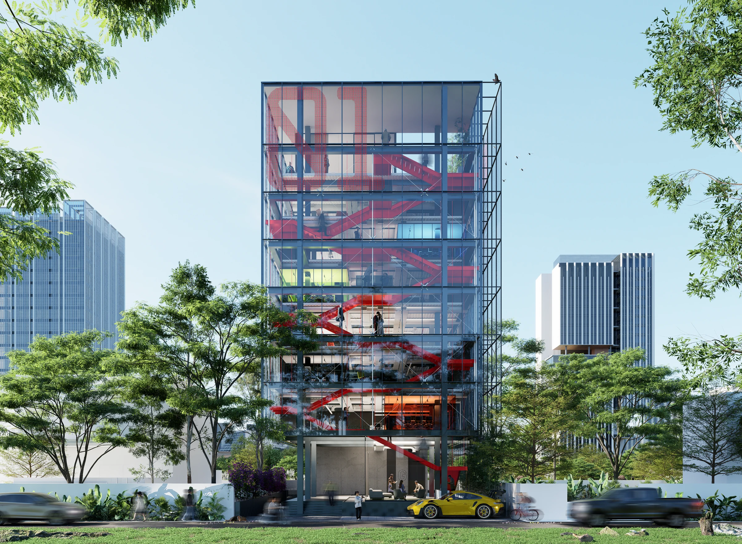 SameSpace — the upgraded office tower seen from the street